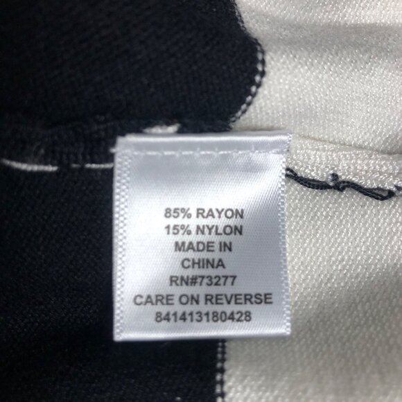 Elle Skirt Womens Size Medium Black White Knit Knee Length Pencil Office Evening - Picture 5 of 7